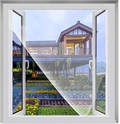 Raamhor - Horrengaas - Windows Fly Screen - 150x200cm - wit - nylon - Verstelbare - Zelfklevend - Met Velcro Klittenband - gesneden om de gewenste grootte - voor ramen, deuren en terrasschermen