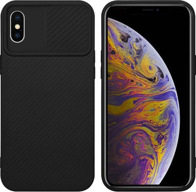 Cadorabo Hoesje geschikt voor Apple iPhone XS MAX in Bonbon Zwart - Beschermhoes van flexibel TPU-silicone Case Cover en met camerabescherming
