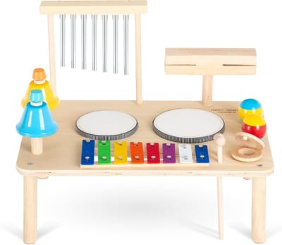 Houten Muziektafel 12-in-1 met Xylofoon en Trommels voor Kinderen vanaf 1 Jaar