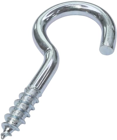 Dailygoods- Schroefhaken Set van 20 - Verzinkt Staal - Ø 4,4 mm - Totale Lengte 50 mm - Schroefdraaddiameter 5,5 mm - Gewicht 8,6 g - Zilverkleurig - Haak