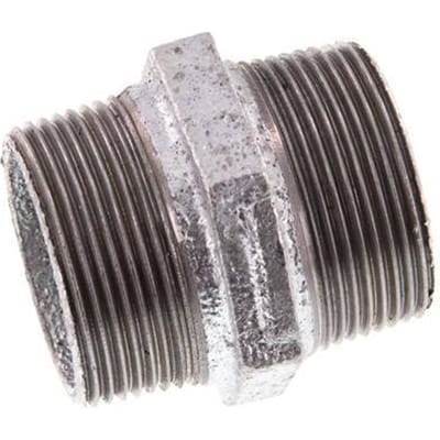 R 1 1/2'' Verzinkt Gietijzeren Borstnippel 25 Bar [2 Stuks]
