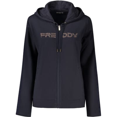Dames hoodie met rits en band met logo Freddy