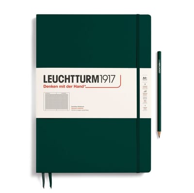 Leuchtturm1917 A4+ Master Slim Squared/Geruit Forest Green