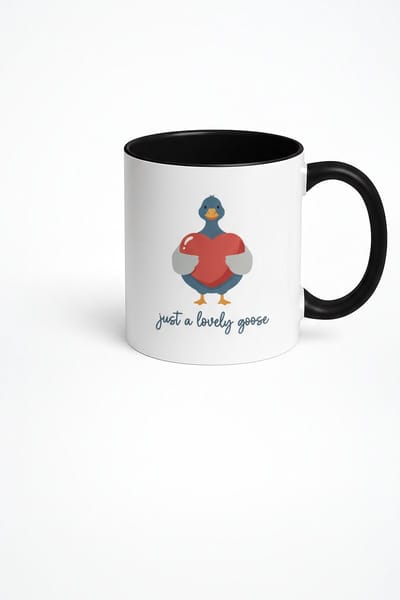 Mok met Schattige Gans en Hart - 'Just a Lovely Goose' - Origineel Cadeau