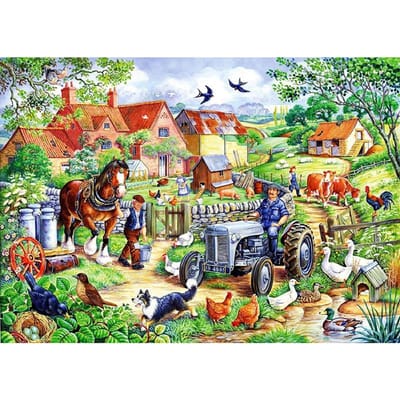 Diamantborduurwerk Tractor DIY 5D Diamantschilderij Strass Mozaïek Diamanten Landschap Wanddecoratie 20X30CM beige