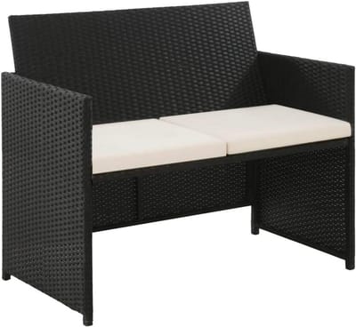 Loungebank Tweezits voor Tuin en Balkon - Weerbestendig Polyrattan