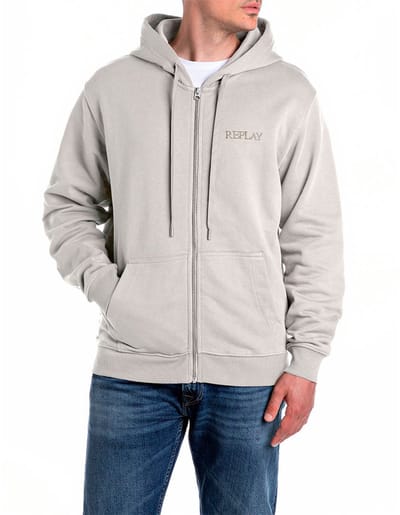 Replay M3083.000.23802 Sweatshirt Met Rits Beige L Man