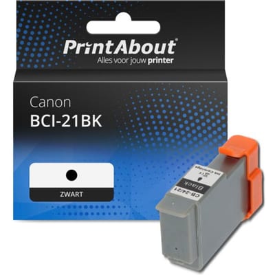PrintAbout huismerk Inktcartridge BCI-21BK Zwart Geschikt voor Canon