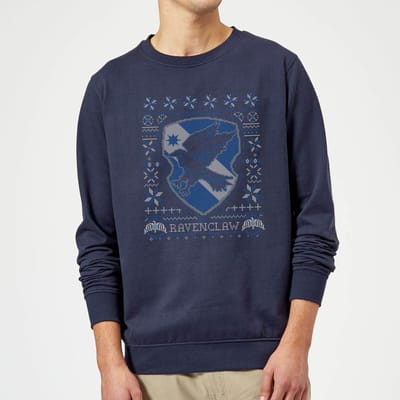 Harry Potter Ravenclaw Crest kersttrui - Navy - S