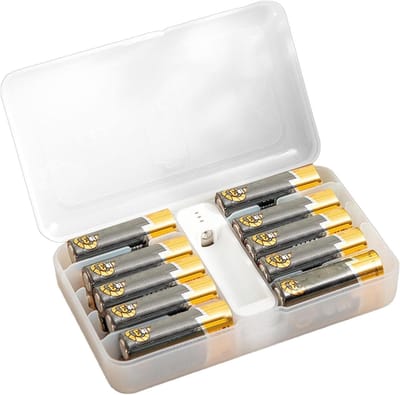 Batterij Organizer - Opbergkoffer Houder - Batterijen Opslaan - Met Batterijtester - Voor 20 Batterijen - Doorzichtig