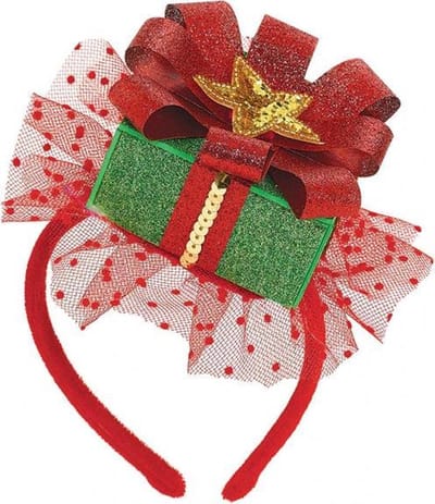 Amscan Diadeem Kerstcadeautje Vilt Groen/rood One-size