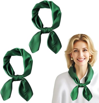Set van 2 vierkante sjaals en hoofdbanden voor vrouwen en meisjes, retro stijl, zacht en licht, 70 x 70 cm, perfect voor mode en accessoires
