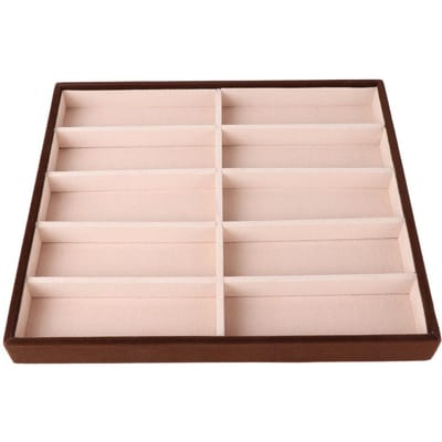 Zonnebrillen Doos 10 Vakken Moderne Brillen Organizer Brillen Display Opbergkoffers beige