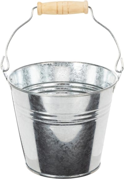 Emmer Ø12cm H10cm 8 stuks. Zink, glanzend, 8 Stück