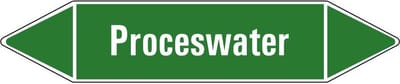 Proceswater leidingmarkering op vel 126 x 26 mm - 5 per vel