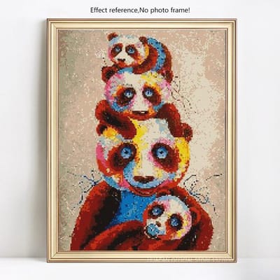 Peinture Diamant Animal Mignon Panda Mosaïque Strass Broderie Diamant 20X30CM beige