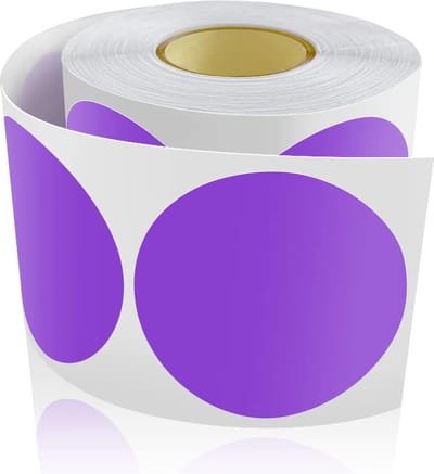 500 paarse ronde stickers van 50 mm - Kleurcodering etikettenrol