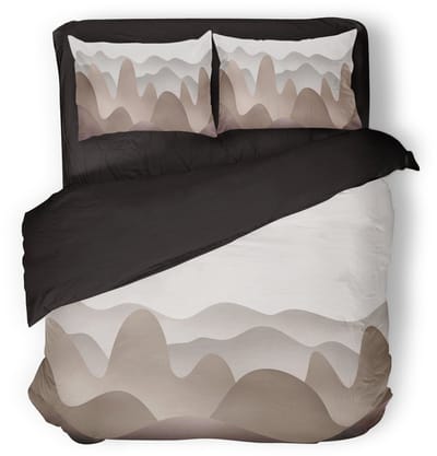 Eleganzzz Dekbedovertrek Ripple Harmony - Taupe - Dekbedovertrek 200x200/220cm - Micropercal -Tweepersoons - Dekbedovertrekken - Abstract Dekbedovertrek