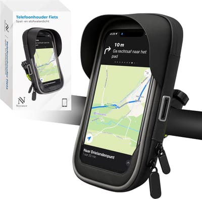 Nuvance - Telefoonhouder Fiets - GSM Houder voor Fiets, Fatbike, Scooter & Motor Stuur - Waterdicht - 360 Graden Rotatie - Fietshouder voor Smartphones