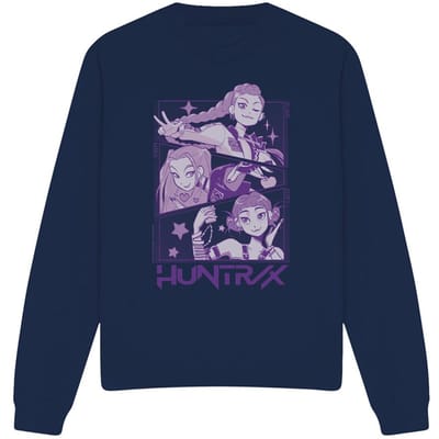 K-Pop Demon Hunters Unisex Volwassenen Huntr/X Paneel Sweatshirt (Marineblauw)