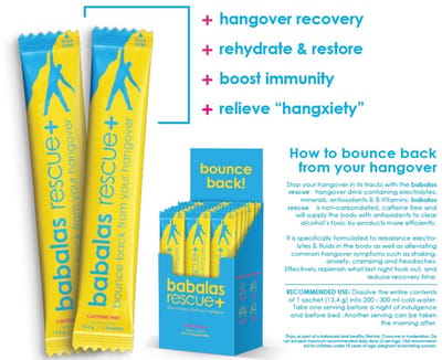 Babalas Rescue+ - Hangover Recovery - Rehydrates & rebalances fluids - caffeine-free