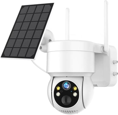 Beveiligingscamera Buiten - Draadloze IP Camera - Huisbewaking - Zonne-energie Aangedreven - 4MP HD - Wit
