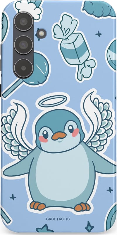 Casetastic Hoesje Geschikt voor Samsung A55 - Stijlvolle Beschermende Duo-layer Case - Pinguin vleugels