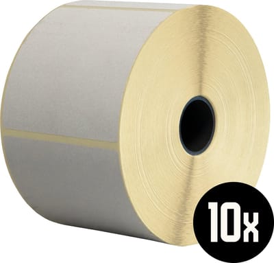 DULA Compatible Zebra Labels 76x76mm - 1000 etiketten per rol - kern 25mm - Wit - Permanent - 10 ro