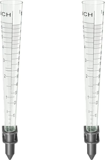 Pluviometer set van 2 voor tuin en balkon - Regenmeter met houder - 35mm/m² - Weerbestendig kunststof