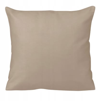 Satijnen kussensloop 40x40 cm, effen donkerbeige, 100% katoen