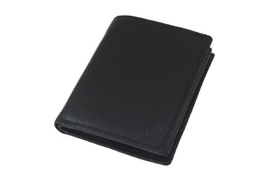 OI zwart lederen heren portemonnee zonder drukker / zwarte leren billfold hoog model / beurs voor veel pasjes / RFID SAFE / zwart leer / 112