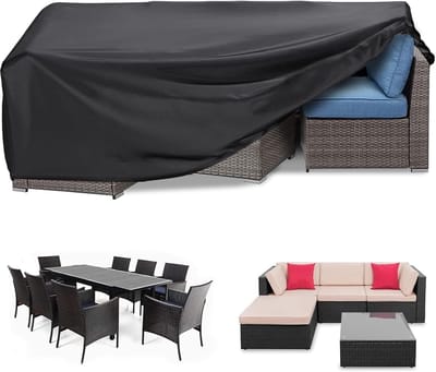 Famanu – Tuinmeubelhoes - waterdicht zware 420D Oxford stof 170 x 95 x 71 cm - rechthoekige hoes voor tuintafel en tuinstoelen - anti-UV - hoes voor rotan tuinmeubelset
