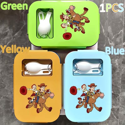 Lunchbox 1000ML Toy Story Bento Lunchbox Voedseldoos Blauw Ingepakte Doos Sheriff Woody Pride Buzz Lightyear Kinderen Gttf Green 1PCS