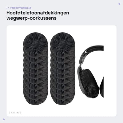 Dailygoods - Hoofdtelefoonafdekkingen - wegwerp-oorkussens - 100 stuks - zwart - rekbare oorkussens - ideaal voor hoofdtelefoons - geschikt voor oorko...