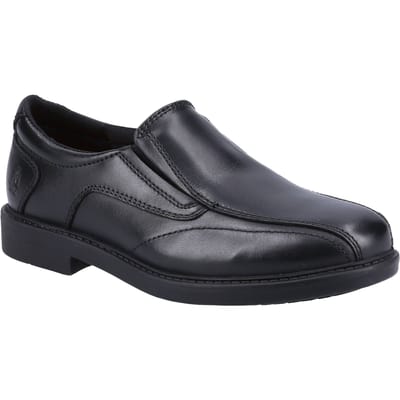 Hush Puppies Toby SNR Leer Jongens Zwarte Loafers