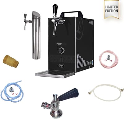 Complete set - Biertap PYGMY 25/K LIMITED EDITION met membraanpomp, 1-kraans roestvrijstalen droogkoeler, 35 liter/u, Biertap, Beertender, Thuistap, Bierkoeler, Type A