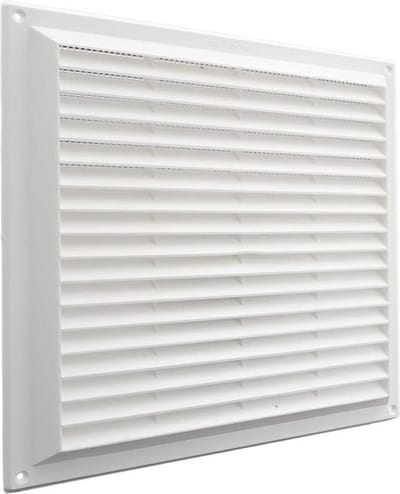 AIR CONTROL schoepenrooster opbouw kunststof, met vliegengaas 250x250mm - wit (20201110)