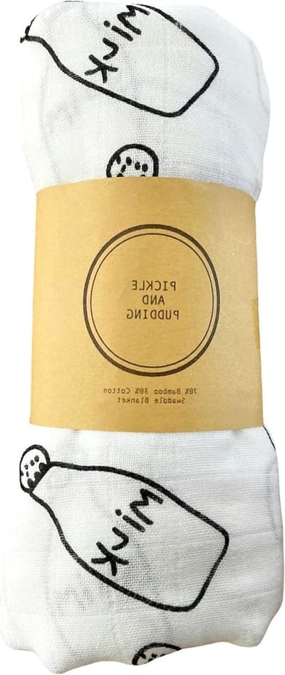 Baby Swaddle Deken - Wikkeldoek Mousseline - Baby Comfort - Ademend Bamboe Katoen - 110x120cm - Melk Fles