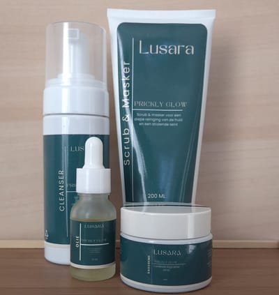 Lusara Gezichtsverzorgingsset – Natuurlijke Anti-Aging Routine – Reinigen, Zuiveren & Hydrateren – Voor Droge & Gevoelige Huid - VOORDEELSET-cadeau