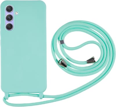 Coverup Hoesje - Geschikt voor Samsung Galaxy A35 Hoesje - Coverup Colour TPU Back Cover met Koord - Cyan