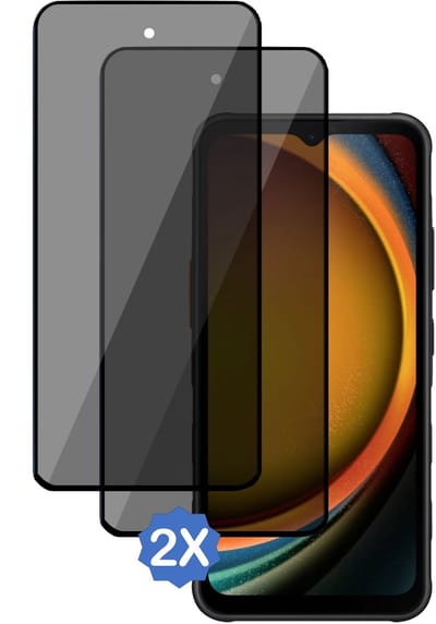 2x TechNow Privé Screenprotector geschikt voor Samsung Galaxy Xcover 7 / Xcover 7 Pro Screenprotector - Privacy Beschermglas - Rounded - Privacy Proteqt+