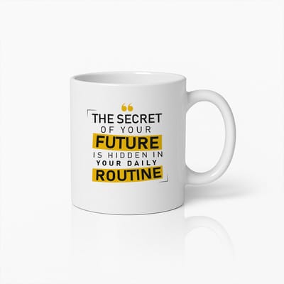 The Secret of Your Future Mok 330ml – Inspirerende Koffiebeker Cadeau voor Motivatie, Succes & Dagelijkse Routine