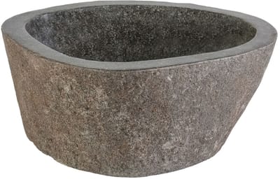Waskom Van Natuurlijke Riviersteen - Grijs 30-35x15x3cm