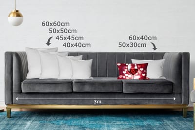Sierkussens - Kussentjes Woonkamer - 50x30 cm - Rood - Wijn - Hartjes