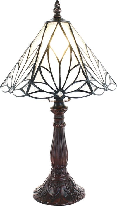 Lumilamp Tiffany Tafellamp Ø 20x34 cm Wit Bruin Glas