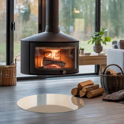 Coloray Vloerplaat Houtkachel - Vloerplaat voor Houtkachel - 60 cm x 60 cm - Vloerplaat Open Haard - Geel Vloerplaat Kachel - Onderplaat - Plaat voor Onder Kachel - Kachel Vloerplaat - Onderplaat Voor Houtkachel