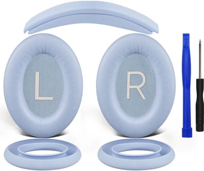 Dailygoods - SOULWIT Vervangingsset voor Bose QuietComfort 45 (QC45)/Quiet Comfort 35 (QC35, QC35II)/QC SE/QC draadloze hoofdtelefoons, oorkussens earpads+hoofdband headband+siliconen beschermhoesjes oorkussens