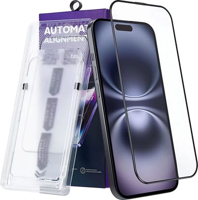 IYUPP Screenprotector voor iPhone 16 Pro Max - Tempered Glas - Met Installatie Kit - Montage Frame - Eenvoudige Installatie