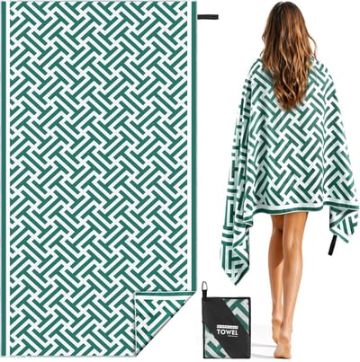 Famanu – XXL strandhanddoek 90 x 180 cm, sneldrogend microvezel, zandvrij, minimalistisch en stijlvol ontwerp voor dames