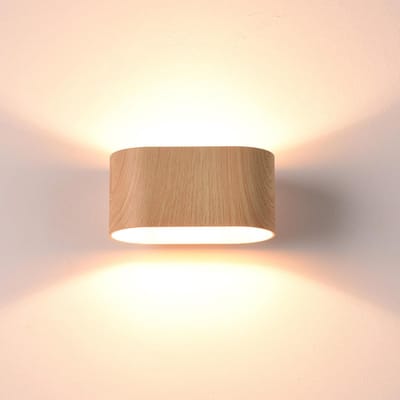Moderne Wandlamp Binnen Metaal Houtlook UP/DOWN Verlichting voor Hal en Slaapkamer